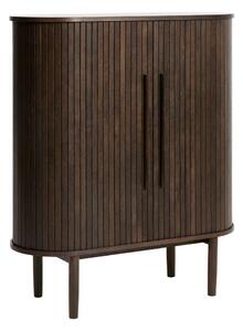 Skrinka v dekore duba s posuvnými dverami v tmavo prírodnej farbe 100x118x40 cm Meta – Unique Furniture