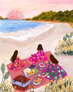 Ilustrácia Beach Picnic, Sarah Gesek, (30 x 40 cm)