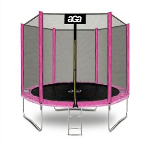 Aga SPORT TOP Trampolína 250 cm Pink + ochranná sieť + schodíky