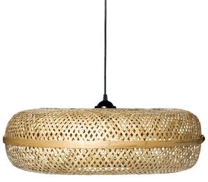 Závesná lampa prírodná bambusové tienidlo pletený dizajn okrúhly tvar boho štýl osvetlenie obývacia izba jedáleň