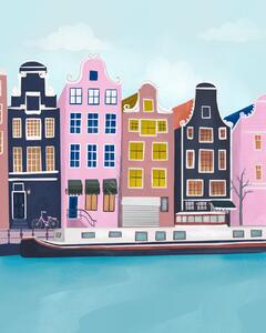 Ilustrácia Amsterdam, Petra Lizde, (30 x 40 cm)