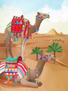 Ilustrácia Desert Adventure, Goed Blauw, (30 x 40 cm)