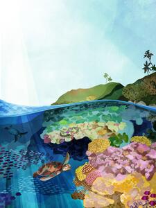 Ilustrácia Underwater World, Goed Blauw, (30 x 40 cm)