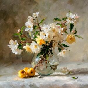 Tlačený obraz s rámom 70x70 cm Apple Flowers – Styler