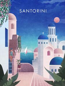 Ilustrácia Santorini, Emel Tunaboylu, (30 x 40 cm)