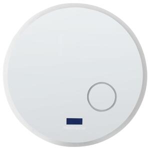 Kúpeľňové nástenné LED zrkadlo strieborné okrúhle 80 x 80 cm s Bluetooth reproduktorom