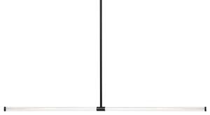 Závesné LED svietidlo čierne kovové lineárne moderný minimalistický štýl kuchyňa jedáleň