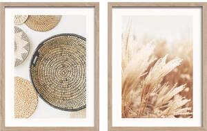 Tlačené obrazy v súprave 2 ks s rámom 30x40 cm Full Beige – Styler