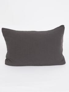 Mušelínová obliečka na vankúš 40 x 60 cm - Alexia Duo cappuccino/tmavo šedá