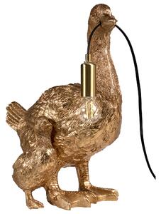 Stolná lampa zlatá polyresín zvierací motív tvar kačky moderný glamour štýl nočná lampa obývacia izba spálňa