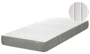 Penový matrac biely a sivý polyester 90 x 200 cm stredne tvrdý snímateľný poťah so zipsom