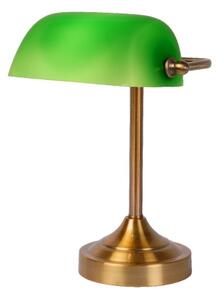 LUCIDE Stolová lampa v bankárskom štýle BANKER, zelená