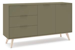 Zelená matná komoda 140x81x40 cm Campus – Marckeric
