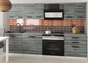 Kuchynská linka Belini 180 cm šedý antracit Glamour Wood s pracovnou doskou Sonik2