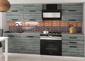 Kuchynská linka Belini 180 cm šedý antracit Glamour Wood s pracovnou doskou Primera2