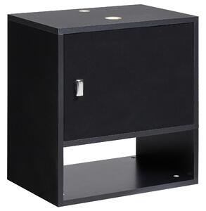Nástenná kúpeľňová skrinka pod umývadlo čierna drevotrieska výrez na umývadlo
