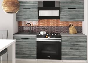 Kuchynská linka Belini 120 cm šedý antracit Glamour Wood s pracovnou doskou Eleganta2