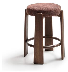 Hnedá/v tmavo prírodnej farbe barová stolička z jaseňového dreva (výška sedadla 65 cm) Granite – Kave Home