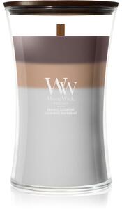 Woodwick Trilogy Radiant Cashmere vonná sviečka s dreveným knotom 610 g