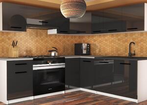 Kuchynská linka Belini 360 cm čierny lesk s pracovnou doskou Lidia Uniqa2