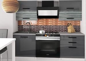 Kuchynská linka Belini 120 cm šedý lesk / šedý antracit Glamour Wood s pracovnou doskou Eleganta2
