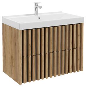 SKRINKA S UMÝVADLOM, čierna, farba duba, farba duba, 81 cm MID.YOU - Kúpeľňové skrinky, Online Only