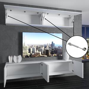 Obývacia stena Belini Premium Full Version biely lesk / čierny lesk + LED osvetlenie Nexum 135