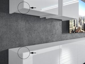 Obývacia stena Belini Premium Full Version biely lesk / dub wotan + LED osvetlenie Nexum 105