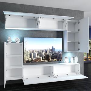 Obývacia stena Belini Premium Full Version biely lesk / dub sonoma + LED osvetlenie Nexum 120