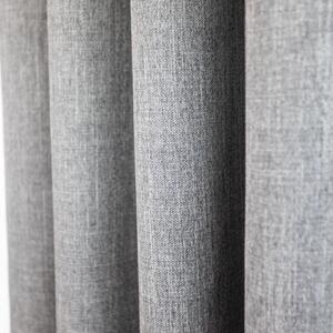 Termo hotový záves sivý, s riasiacou páskou alebo s krúžkami Veľkosť: 140x180cm, Páska alebo krúžky: s krúžkami