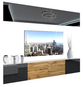Obývacia stena Belini Premium Full Version čierny lesk / dub wotan + LED osvetlenie Nexum 95 Výrobca