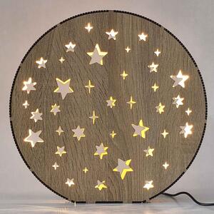Drevená LED stolová lampa Hviezdy | MOVE: HDF - Orech 20 cm 4791-115218 LED0613