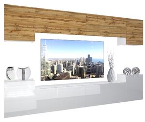 Obývacia stena Belini Premium Full Version dub wotan / biely lesk + LED osvetlenie Nexum 60 Výrobca