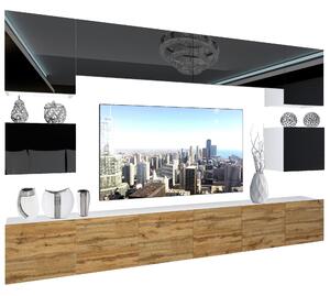 Obývacia stena Belini Premium Full Version čierny lesk / dub wotan + LED osvetlenie Nexum 51 Výrobca