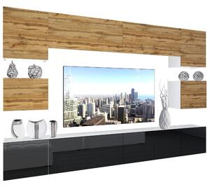 Obývacia stena Belini Premium Full Version dub wotan / čierny lesk + LED osvetlenie Nexum 48 Výrobca