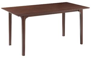Jedálenský stôl tmavý jaseň MDF 160 x 90 cm jaseňová dýhovaná vrchná doska moderný dizajn kuchynský stôl