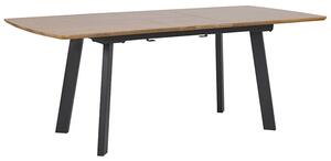 Jedálenský stôl tmavé drevo čierna 160/200 x 90 cm obdĺžnikový tvar rozkladacia vrchná doska pre 8 osôb moderný štýl kuchyňa jedáleň