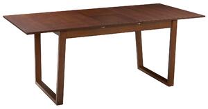 Rozkladací jedálenský stôl tmavý jaseň MDF 160/200 x 95 cm jaseňová dyhovaná vrchná doska moderný dizajn panelový podstavec