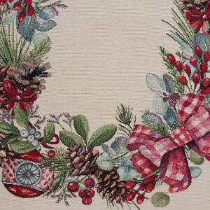 VIANOČNÝ GOBELÍNOVÝ OBRUS GARLAND 100X100 CM VZOROVANÝ