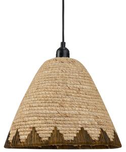 Závesná lampa prírodná šúpolie prútie pletené tienidlo v tvare kupoly boho japandi štýl obývacia izba jedáleň