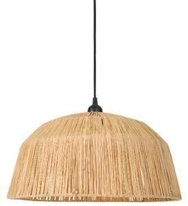 Závesná lampa prírodná slamená pletené tienidlo v tvare kupoly boho japandi štýl obývacia izba jedáleň