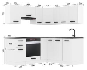 Kuchynská linka Belini Premium Full Version 380 cm šedý mat s pracovnou doskou SARAH