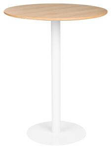 Záhradný bistro stolík svetlohnedá a biela okrúhly 80 x 80 cm vysoká kovová podnož rustikálny moderný