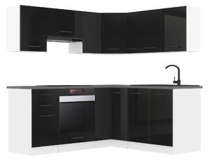 Kuchynská linka Belini Premium Full Version 360 cm čierny lesk s pracovnou doskou SARAH