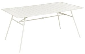 Záhradný jedálenský stôl svetlobéžový pozinkované železo 160 x 90 cm práškovo lakovaný povrch moderný záhradný nábytok