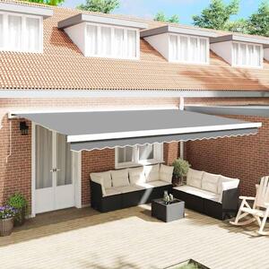 Maison Exclusive - Rám markízy Biela 500 × 300 cm Hliník