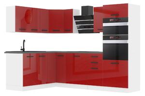 Kuchynská linka Belini Premium Full Version 420 cm červený lesk s pracovnou doskou MELANIE Výrobca