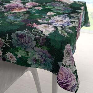 Biante Dekoračný štvorcový obrus Parma PM-114 Fialové kvety na tmavo zelenom 40x40 cm