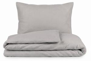 Kvalitex Klasické posteľné flanelové obliečky svetlo sivé 1x 220/200, 2x 70/90cm