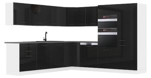 Kuchynská linka Belini Premium Full Version 480 cm čierny lesk s pracovnou doskou JANE